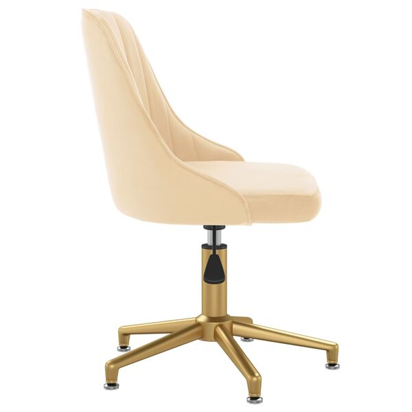 vidaXL Pasukama valgomojo kėdė, kreminės spalvos, aksomas