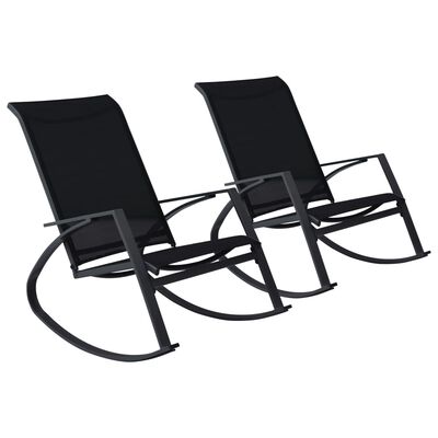 vidaXL Supamos sodo kėdės, 2vnt., juodos spalvos, tekstilenas