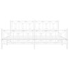 vidaXL Lovos rėmas su galvūgaliu/kojūgaliu, baltas, 200x200cm, metalas