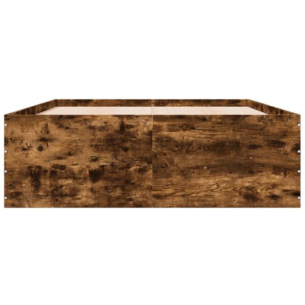 vidaXL Lovos rėmas, dūminio ąžuolo, 135x190cm, apdirbta mediena