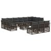 vidaXL Sodo Sofų Rinkinys 14 pcs Pilka poliratanas