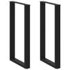 vidaXL Baro stalo kojos, U formos, 2 vnt., juodos, 60x(100-101) cm, plienas