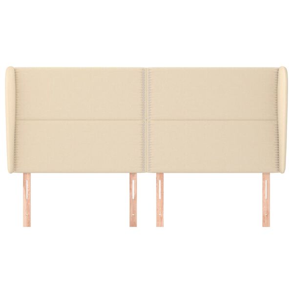 vidaXL Galvūgalis su auselėmis, kreminis, 183x23x118/128cm, audinys