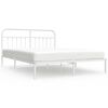 vidaXL Metalinis lovos rėmas su galvūgaliu, baltos spalvos, 183x213cm