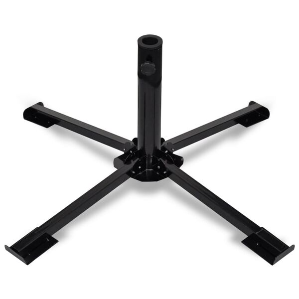 vidaXL Sulankstomas skėčio pagrindas, plienas, juodas