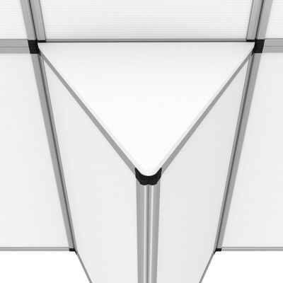 vidaXL Parodų sienelė su staliuku, 8 dalių, balta, 181x200cm