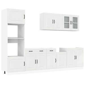 vidaXL Virtuvinių spintelių komplektas, 7 dalių, Kalmar, balta