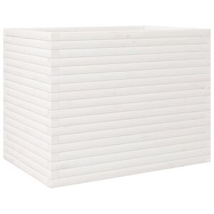 vidaXL Sodo lovelis, baltas, 90x60x68,5cm, pu&scaron;ies medienos masyvas