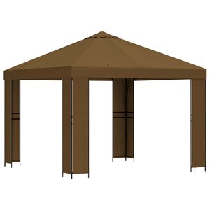 vidaXL Pavėsinė 3 x 3 m Taupe Poliesteris ir plienas 190 gsm