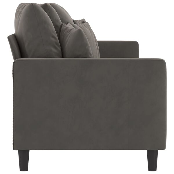 vidaXL Trivietė sofa, tamsiai pilkos spalvos, 210cm, aksomas