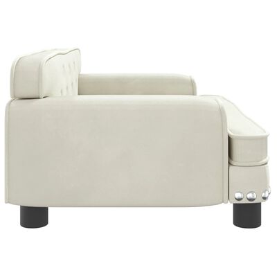 vidaXL Vaikiška sofa, kreminės spalvos, 70x45x30cm, aksomas