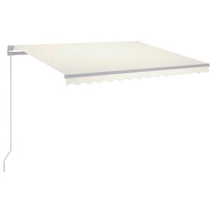vidaXL Rankiniu būdu i&scaron;traukiama markizė su LED, kreminė, 300x250cm