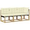 vidaXL 3 vnt. Lauko vidurinė ir kampinė sofa Balta
