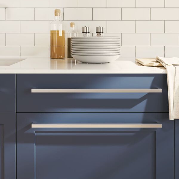 vidaXL Spintelės rankenėlės, 10vnt., sidabrinės, nerūdijantis plienas