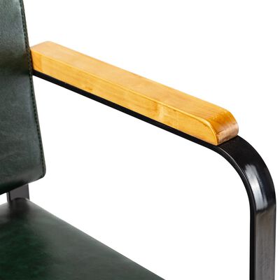 vidaXL Profesionali kirpėjo kėdė, žalios spalvos, dirbtinė oda
