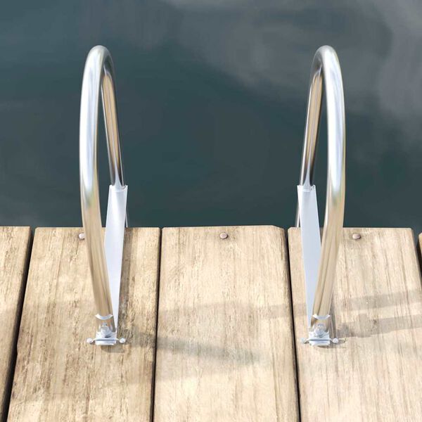 vidaXL 3-Etapas Liepto Laiptelis Sidabro 45 x 11,5 x 134 cm Aliuminis