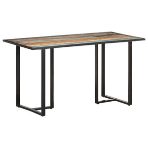 vidaXL Valgomojo stalas, 140cm, perdirbtos medienos masyvas