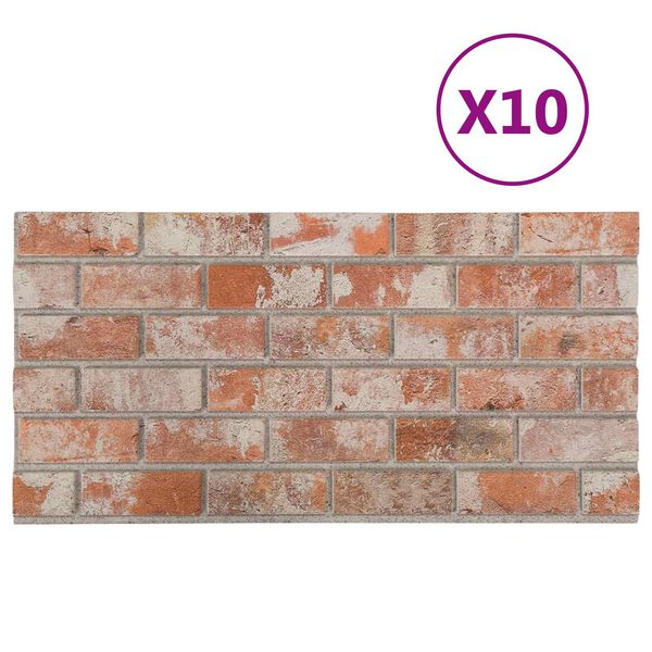 vidaXL Sienų plok&scaron;tės 10 pcs Oranžinė 100 x 50 cm EPS putos