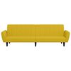 vidaXL Dvivietė sofa-lova, geltonos spalvos, aksomas