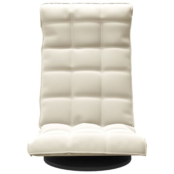 vidaXL Ant grindų pastatoma pasukama kėdė, kreminės spalvos, aksomas