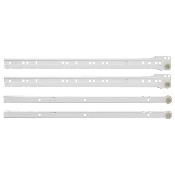 vidaXL Stalčių bėgis 2 pcs Balta 400 mm Plienas