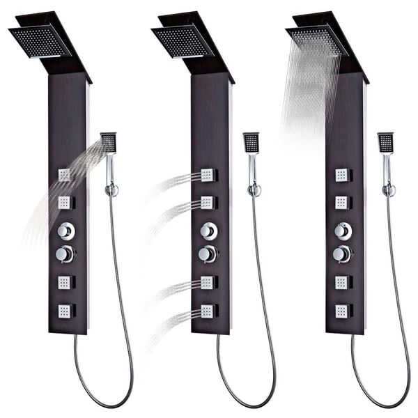 vidaXL Dušo sistema, stiklas, žalvaris