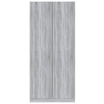 vidaXL Drabužių spinta, pilkos ąžuolo spalvos, 90x52x200cm, mediena