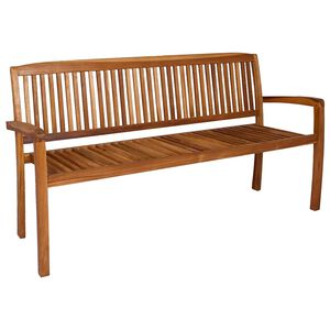 vidaXL Trivietis sudedamas sodo suoliukas, 159cm, tikmedžio masyvas