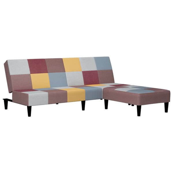 vidaXL Dvivietė sofa-lova su pakoja, įvairių spalvų, audinys