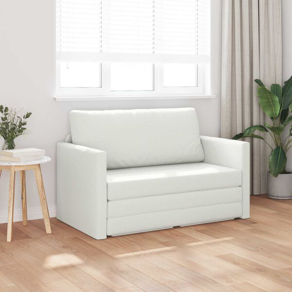 vidaXL Sofa lova 110cm Balta Dirbtinė Oda