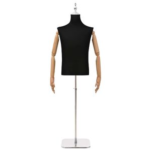 vidaXL Reguliuojamas manekenas 170-218 cm su baze Vyras PP Juoda