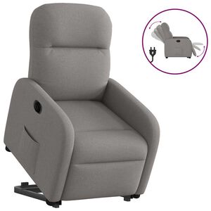 vidaXL Elektrinis atsistojantis atlo&scaron;iamas krėslas, taupe, audinys