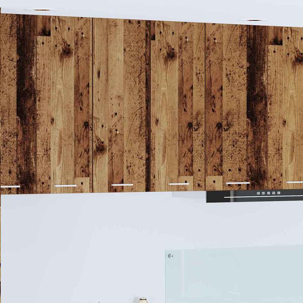 vidaXL Pakabinama spintelė su saugykla 2 pcs Senos medienos ir baltos