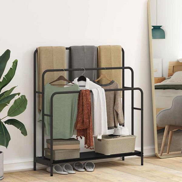 vidaXL Drabužių stalčius su lentyna Juodas ąžuolas 90 x 30 x 100,5 cm