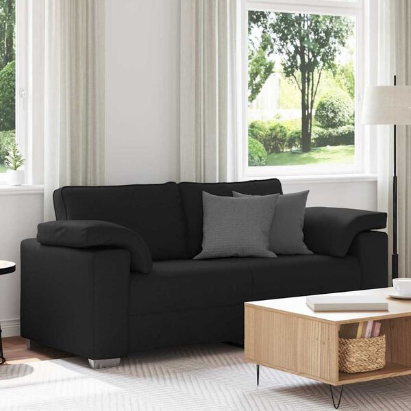 vidaXL Sofa Juoda 180 x 77 x 82 cm audinys