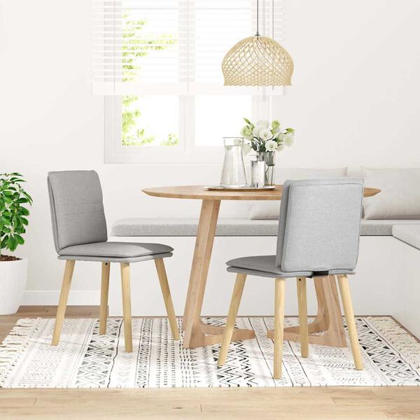 vidaXL Valgomojo kėdės, 2vnt., pilkos spalvos, audinys