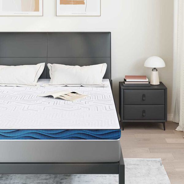 vidaXL Čiužinio papildymas Balta 140 x 190 cm Žakardinis audinys