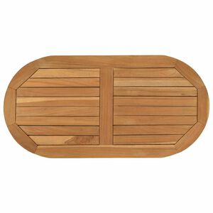 vidaXL Stalo vir&scaron;us 80 x 40 x 2,5 cm Ovalo Kieto teka medžio Natūrali
