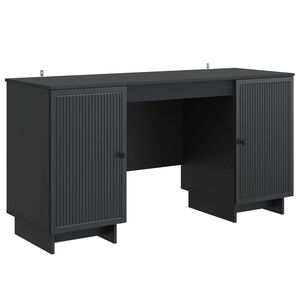 vidaXL Stalas Juoda Apdirbta mediena 142,5 x 50 x 75 cm