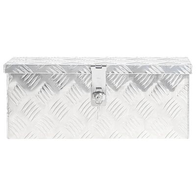 vidaXL Daiktadėžė, sidabrinės spalvos, 50x15x20,5 cm, aliuminis