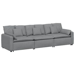 vidaXL Modulinė sofa su pagalvėlėmis, &scaron;viesiai pilka