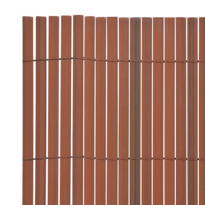 vidaXL Dvipusė sodo tvora, ruda, 90x500cm, PVC