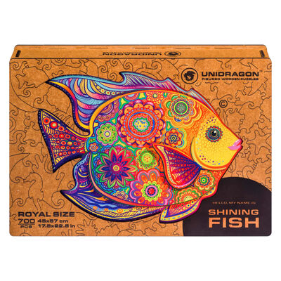UNIDRAGON Medinė dėlionė Shining Fish, 700 detalių, 57x45cm, didelė