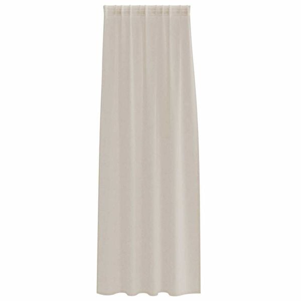 vidaXL Voile Užuolaida 2 pcs Smėlio 225 x 140 cm Poliesteris