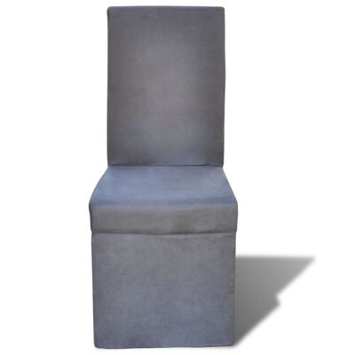 vidaXL Valgomojo kėdės, 6 vnt., tamsiai pilkos, audinys