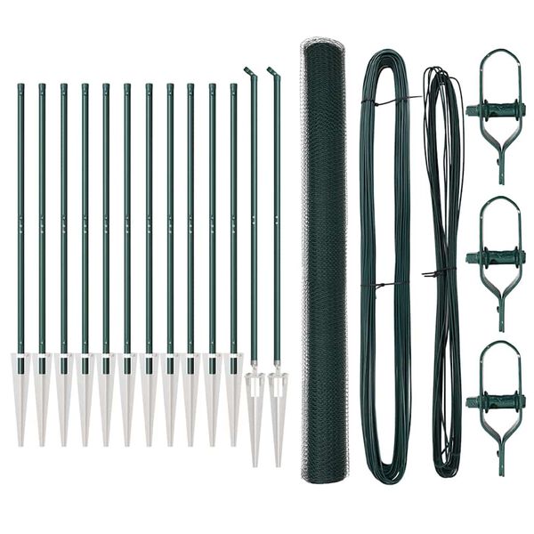 vidaXL Tvorelės stulpas Žalia 25 x 1,5 m (13 mm tinklas) Plienas