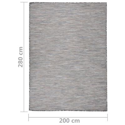 vidaXL Lauko kilimėlis, rudas ir mėlyna, 200x280cm, plokščio pynimo