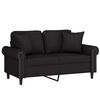 vidaXL Dvivietė sofa su pagalvėmis, juodos spalvos, 120cm, aksomas