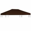 vidaXL Vir&scaron;utinis pavėsinės uždangalas, rudas, 3x4m, 310 g/m&sup2;
