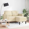 vidaXL 2-vietė sofa su L formos kreminiu 125 cm audiniu
